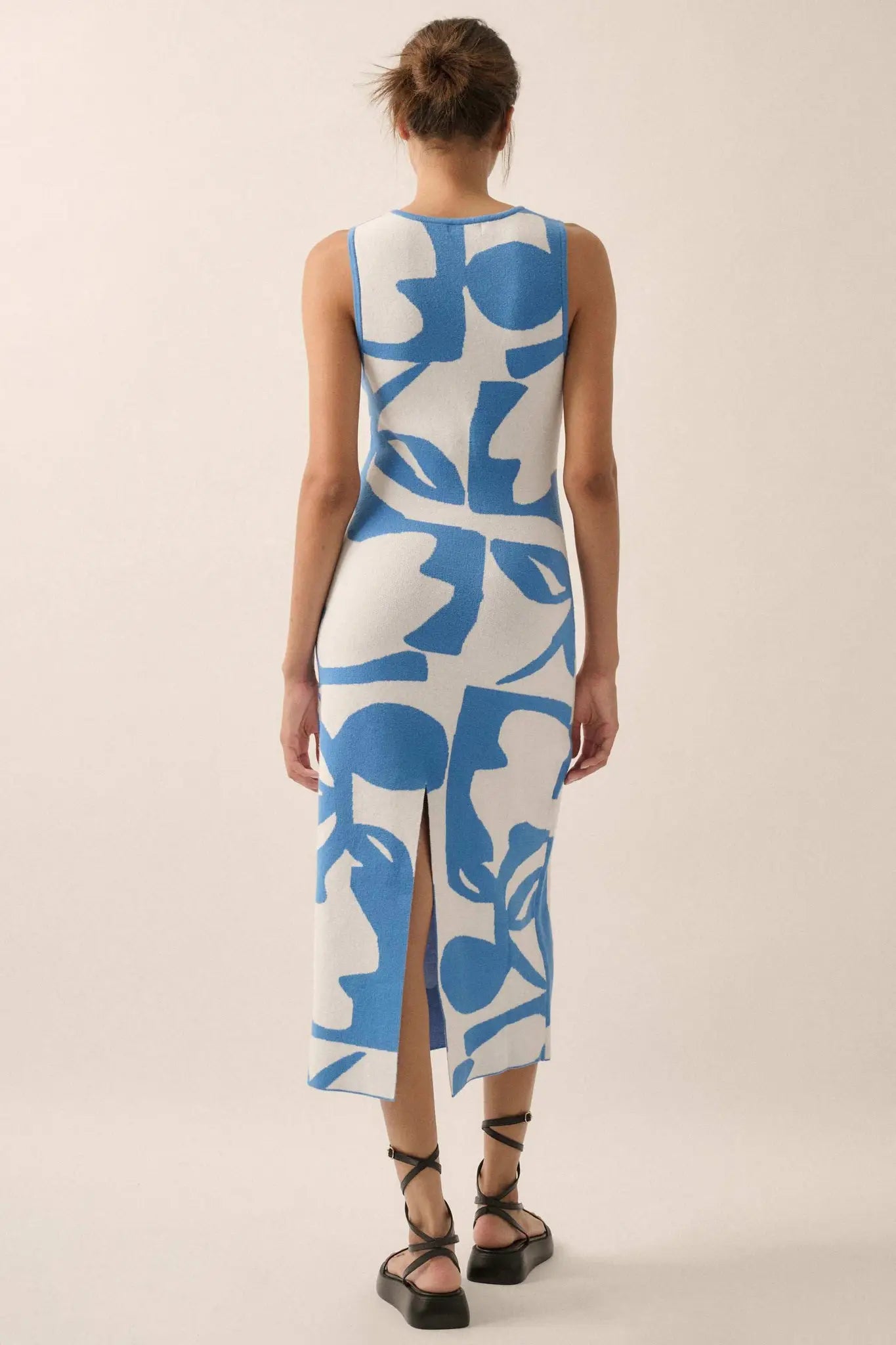 Fantastic Flora Floral Jacquard Midi Sweater Dress