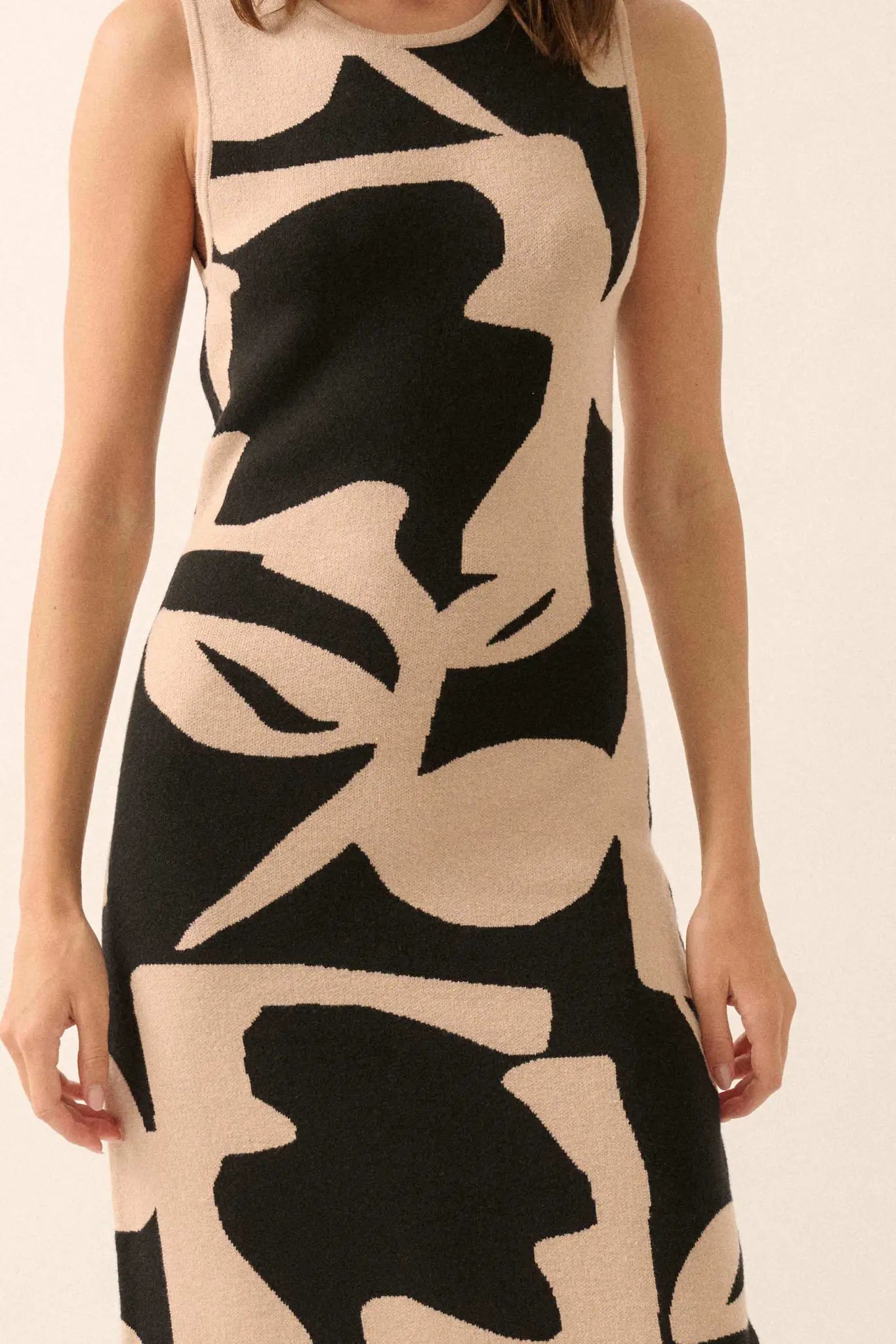 Fantastic Flora Floral Jacquard Midi Sweater Dress