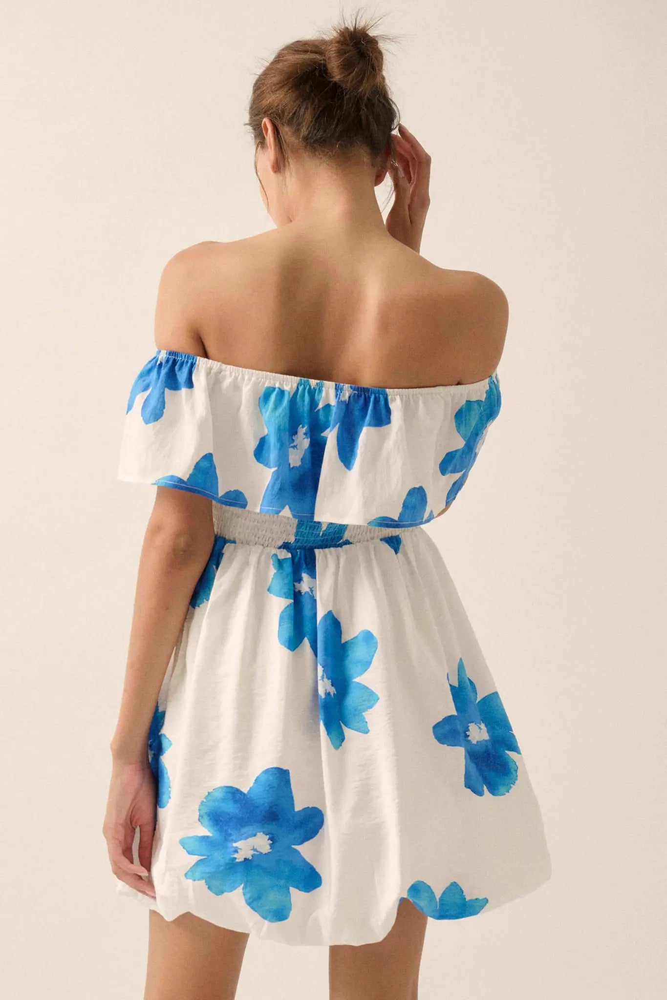 Bold Beauty Floral Off-Shoulder Flounce Mini Dress