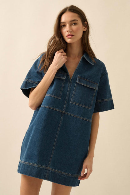 Living Proof Denim Mini Tunic Shirt Dress