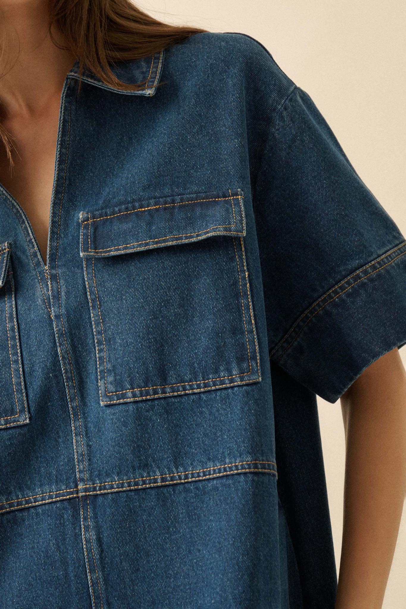 Living Proof Denim Mini Tunic Shirt Dress