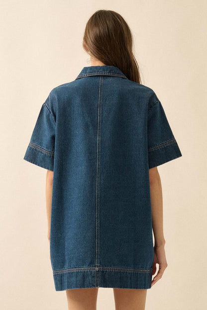 Living Proof Denim Mini Tunic Shirt Dress