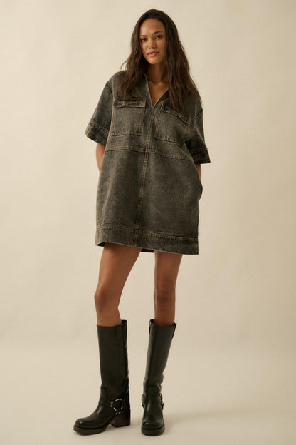 Living Proof Denim Mini Tunic Shirt Dress