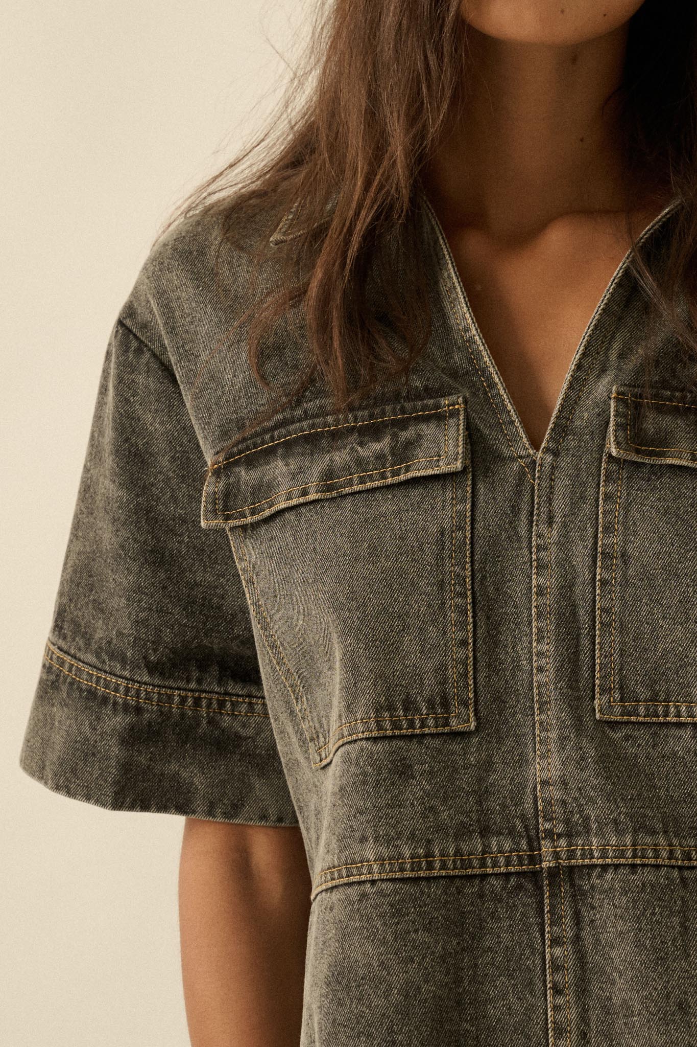 Living Proof Denim Mini Tunic Shirt Dress