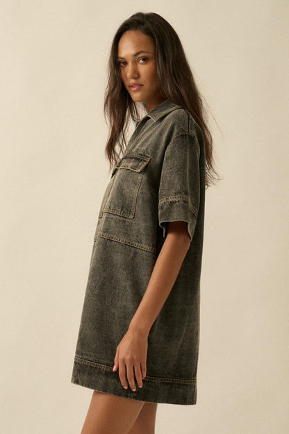 Living Proof Denim Mini Tunic Shirt Dress