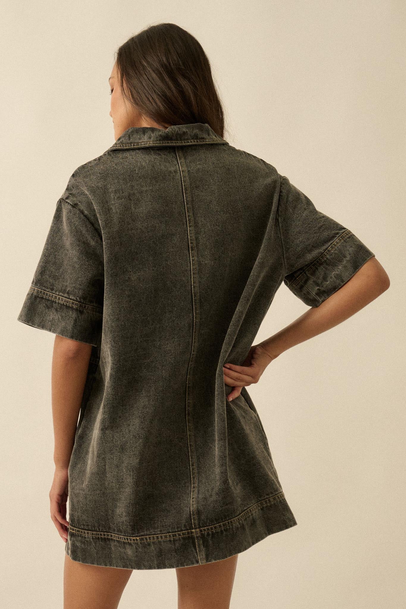 Living Proof Denim Mini Tunic Shirt Dress