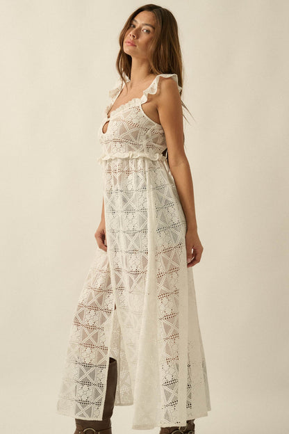 Kindred Spirit Crochet Lace Layering Midi Dress