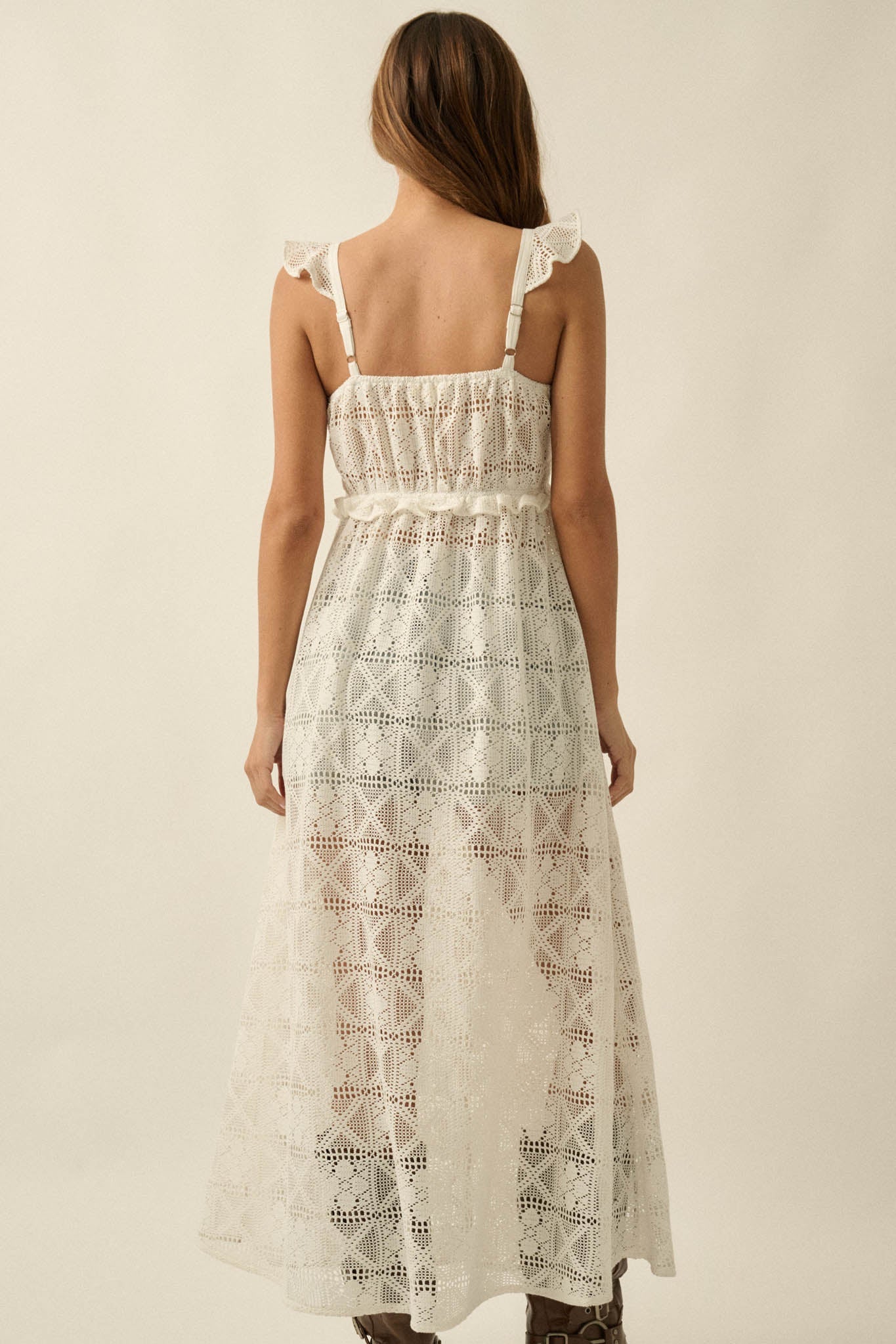 Kindred Spirit Crochet Lace Layering Midi Dress