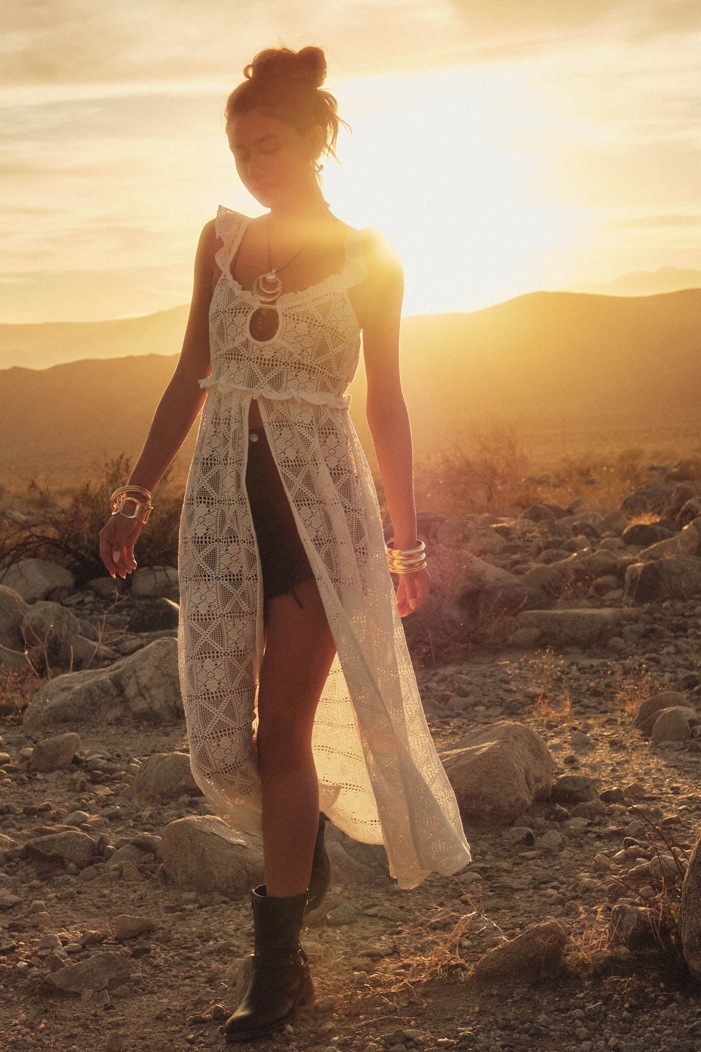 Kindred Spirit Crochet Lace Layering Midi Dress