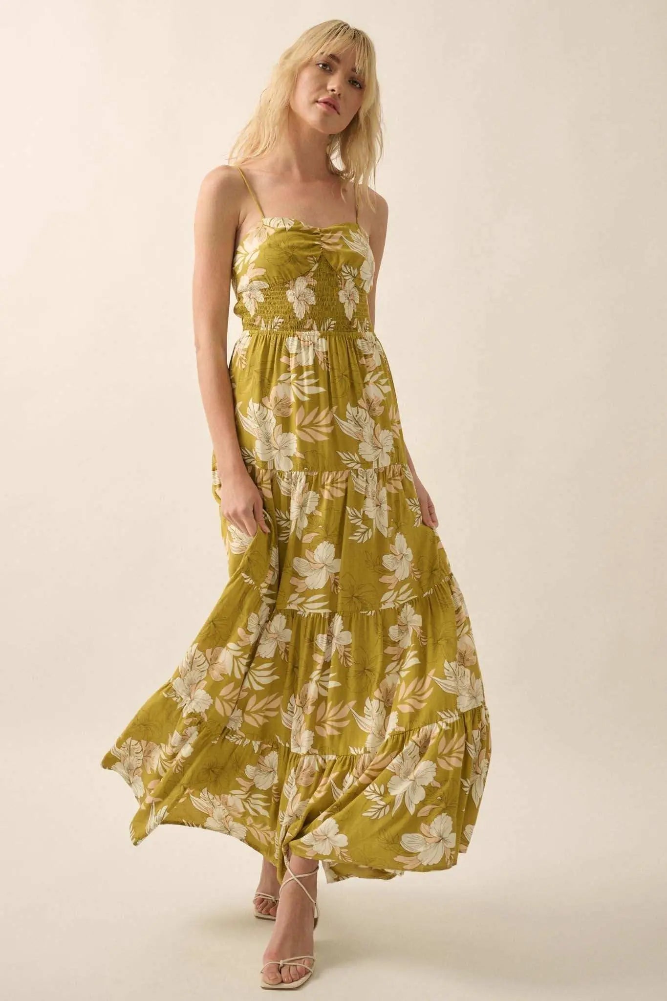 Miami Mama Floral Tiered Ruffle Maxi Sundress