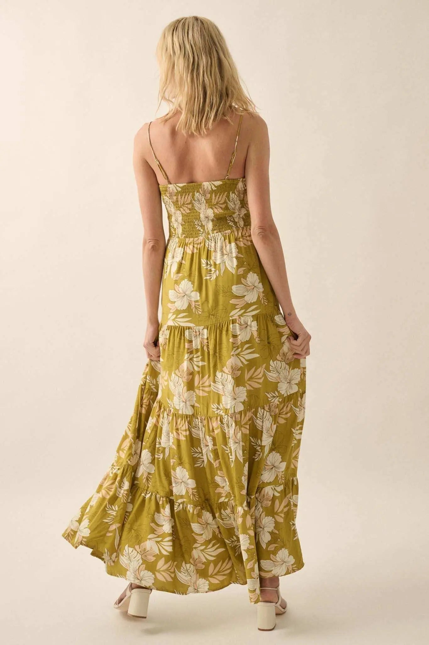 Miami Mama Floral Tiered Ruffle Maxi Sundress