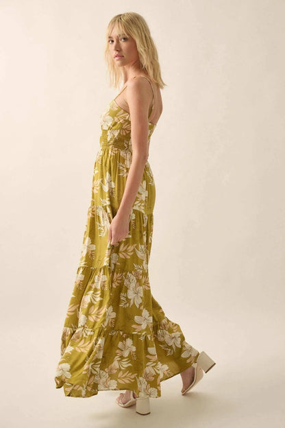 Miami Mama Floral Tiered Ruffle Maxi Sundress
