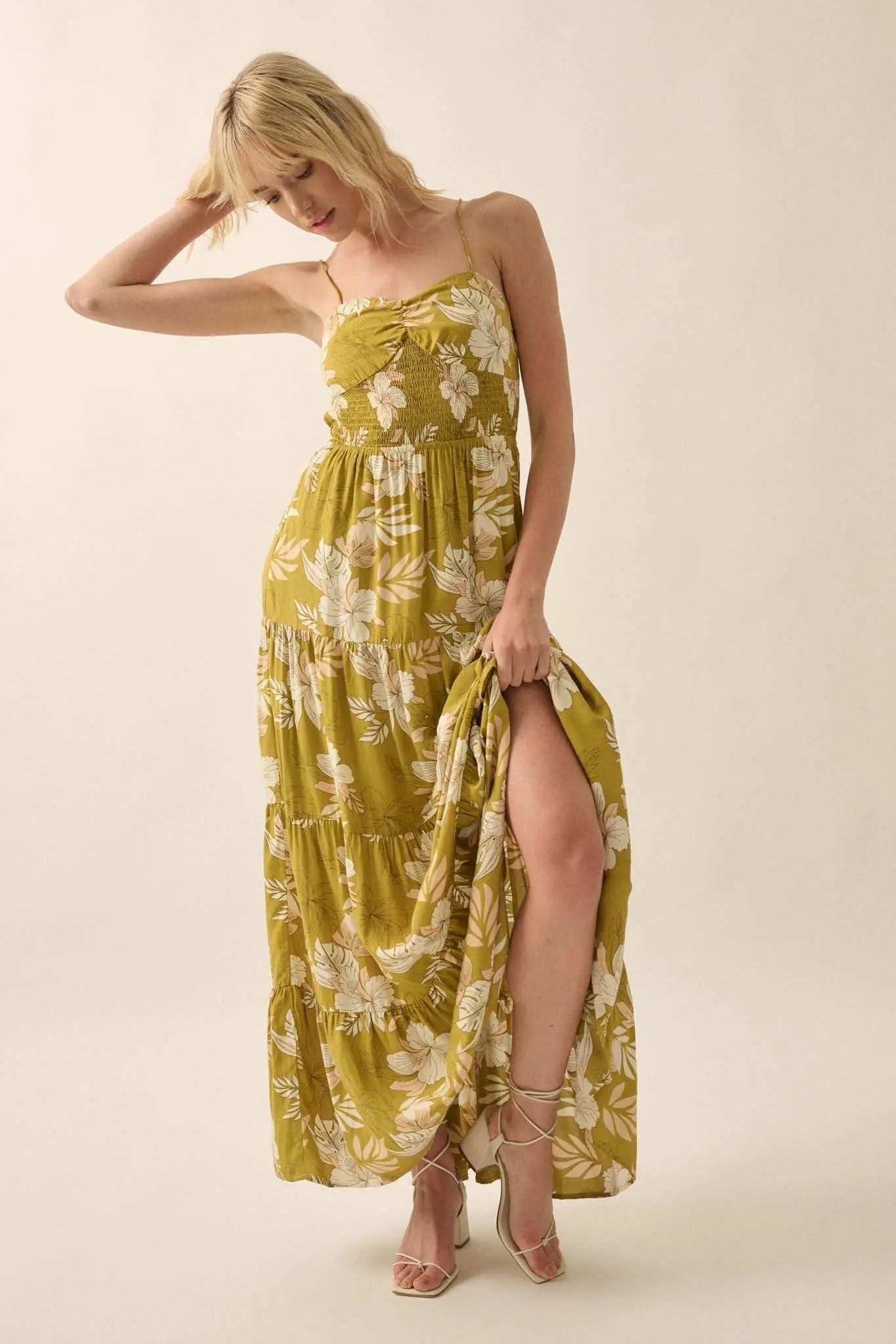 Miami Mama Floral Tiered Ruffle Maxi Sundress