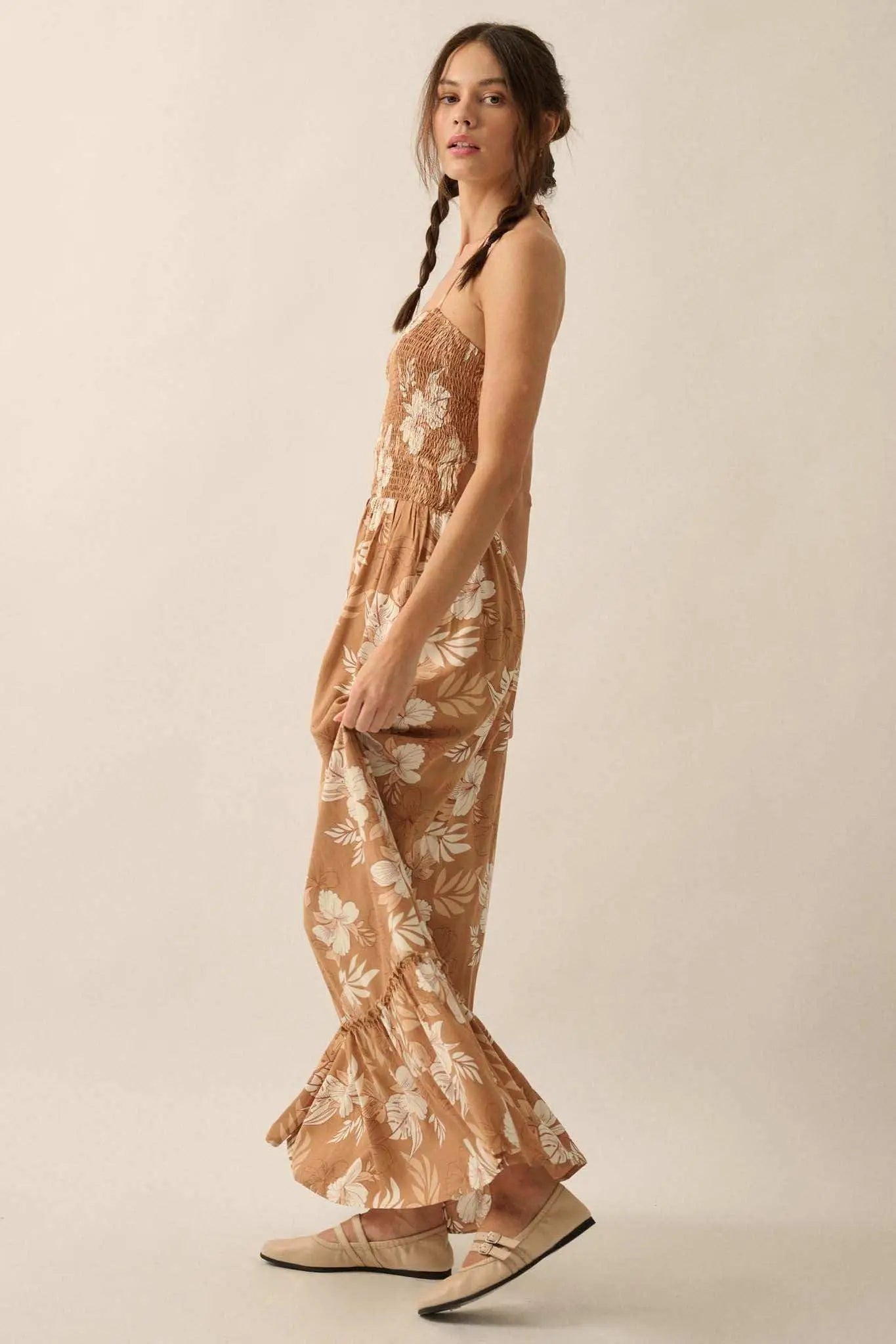 Boca Baby Floral Open-Back Smocked Maxi Sundress