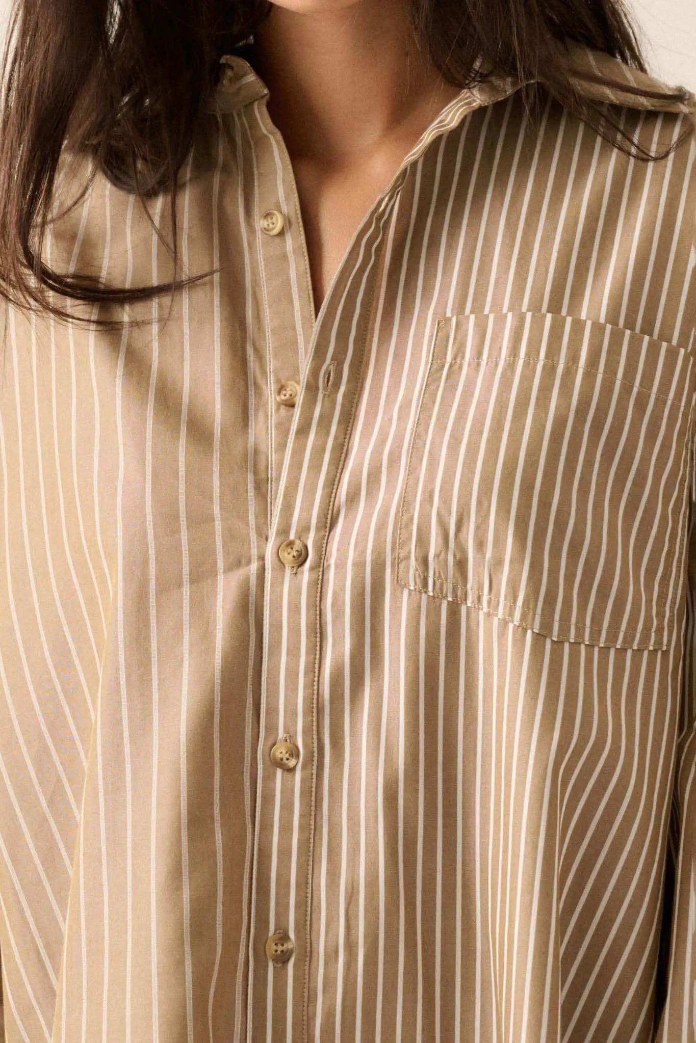 Big Business Oversized Striped Mini Shirt Dress