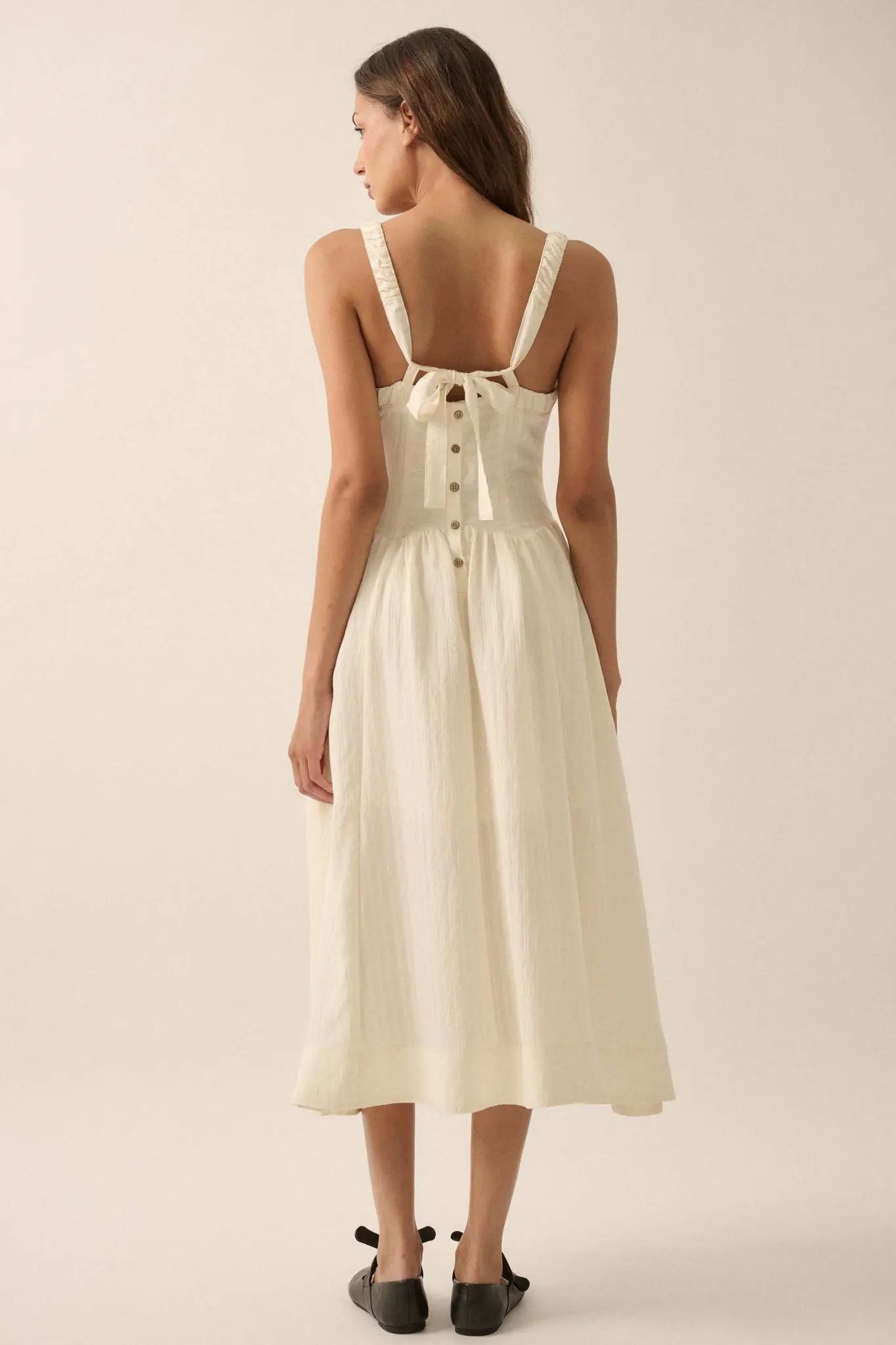 Lovely Life Tonal-Stripe Fit-and-Flare Midi Dress