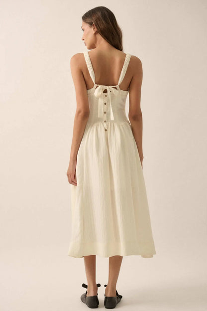 Lovely Life Tonal-Stripe Fit-and-Flare Midi Dress
