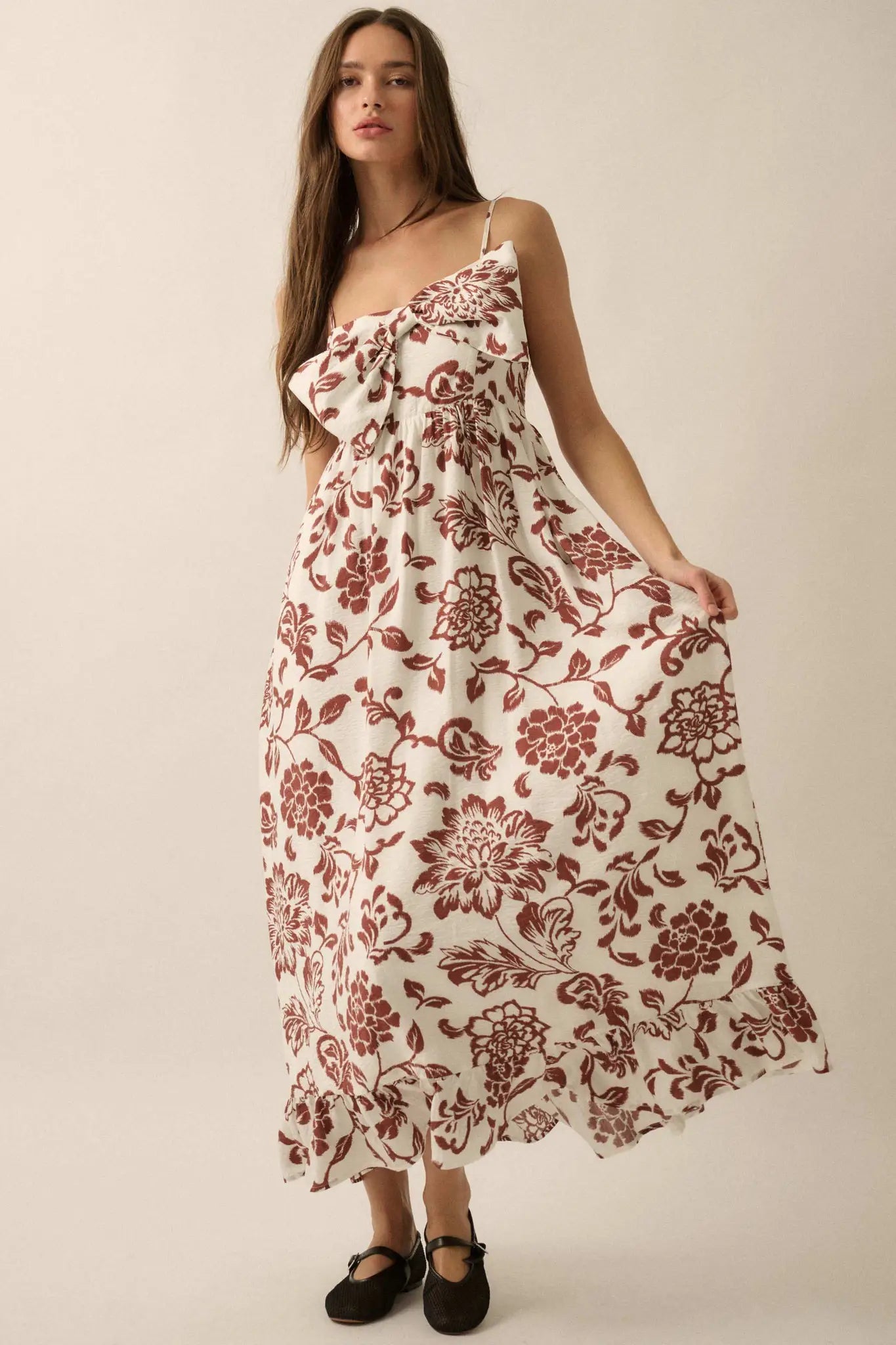 Grow With Love Floral Bow-Bodice Maxi Dress