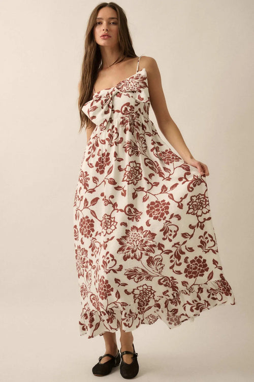 Grow With Love Floral Bow-Bodice Maxi Dress