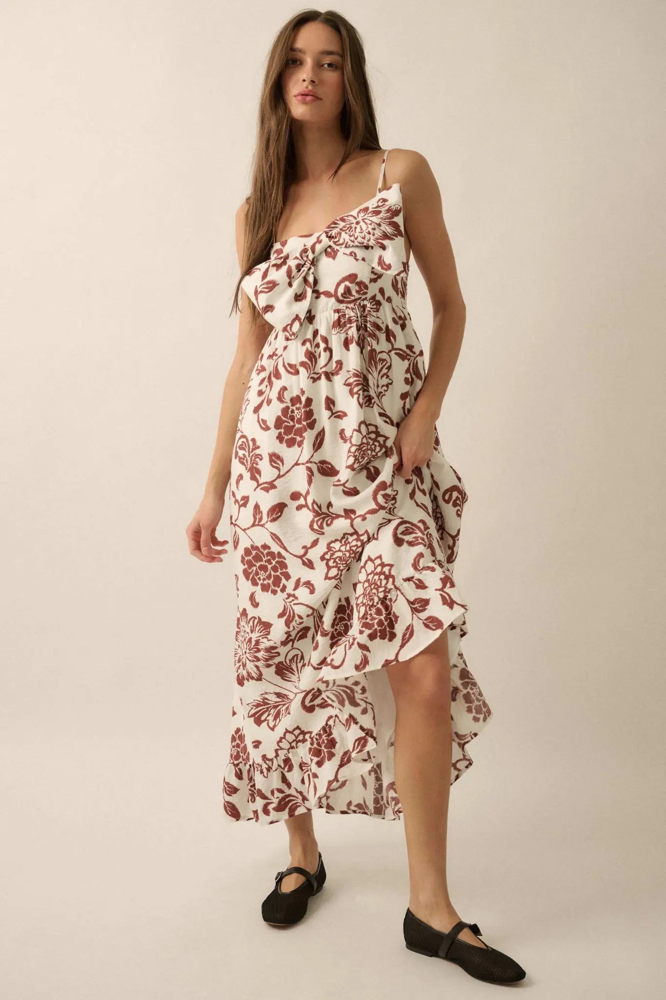 Grow With Love Floral Bow-Bodice Maxi Dress