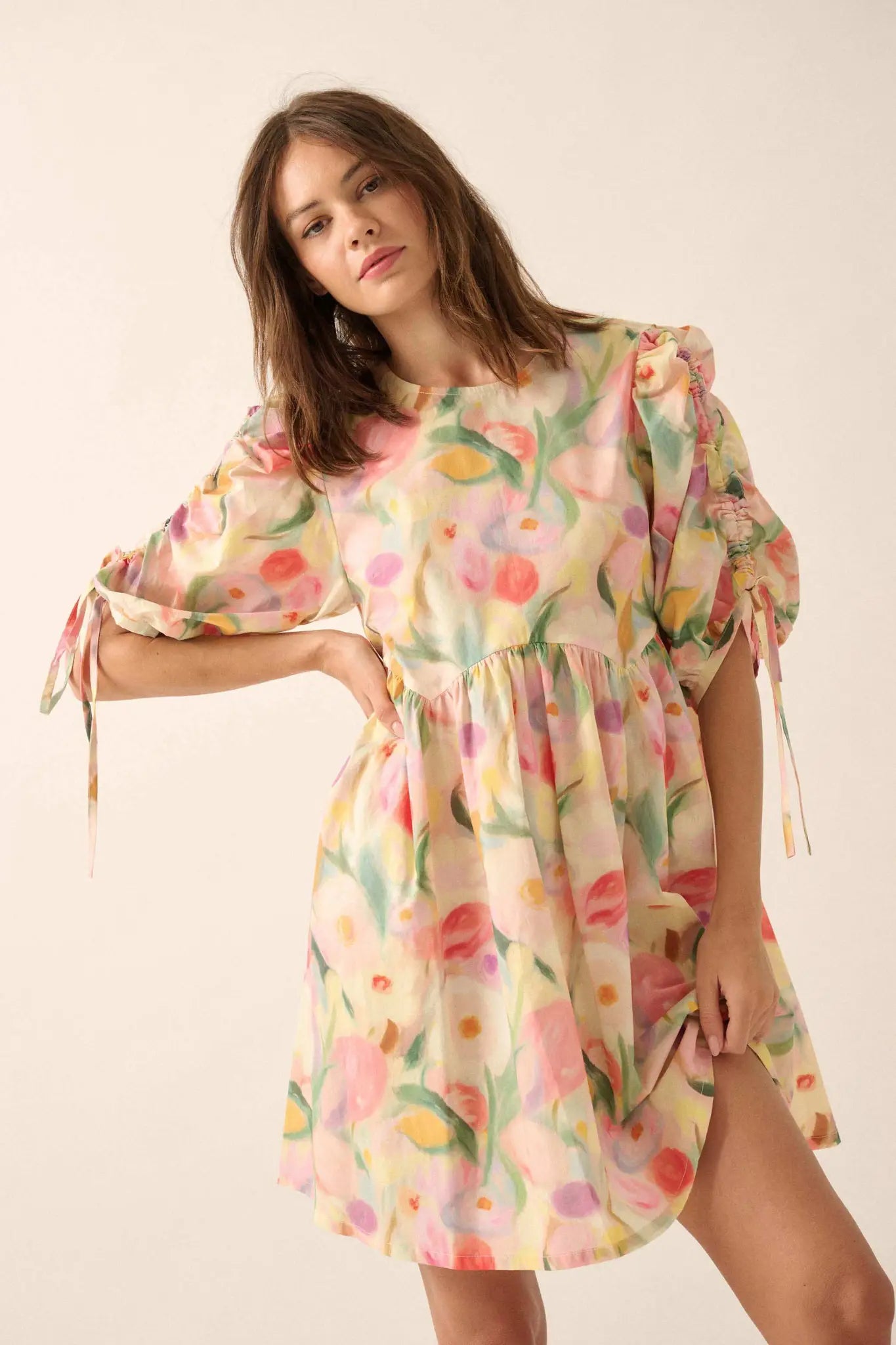 Blossom with Grace Floral Babydoll Mini Dress