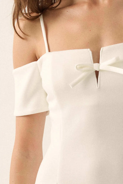 Simple Bliss Cold-Shoulder Scuba Mini Dress