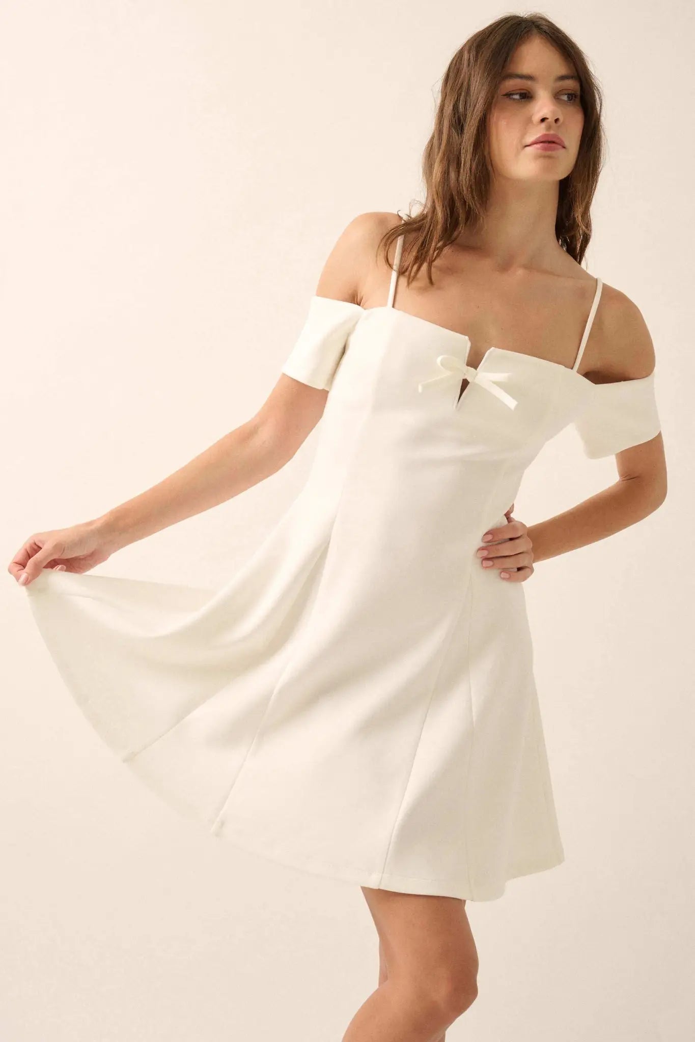 Simple Bliss Cold-Shoulder Scuba Mini Dress