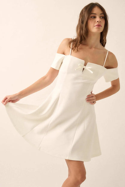 Simple Bliss Cold-Shoulder Scuba Mini Dress