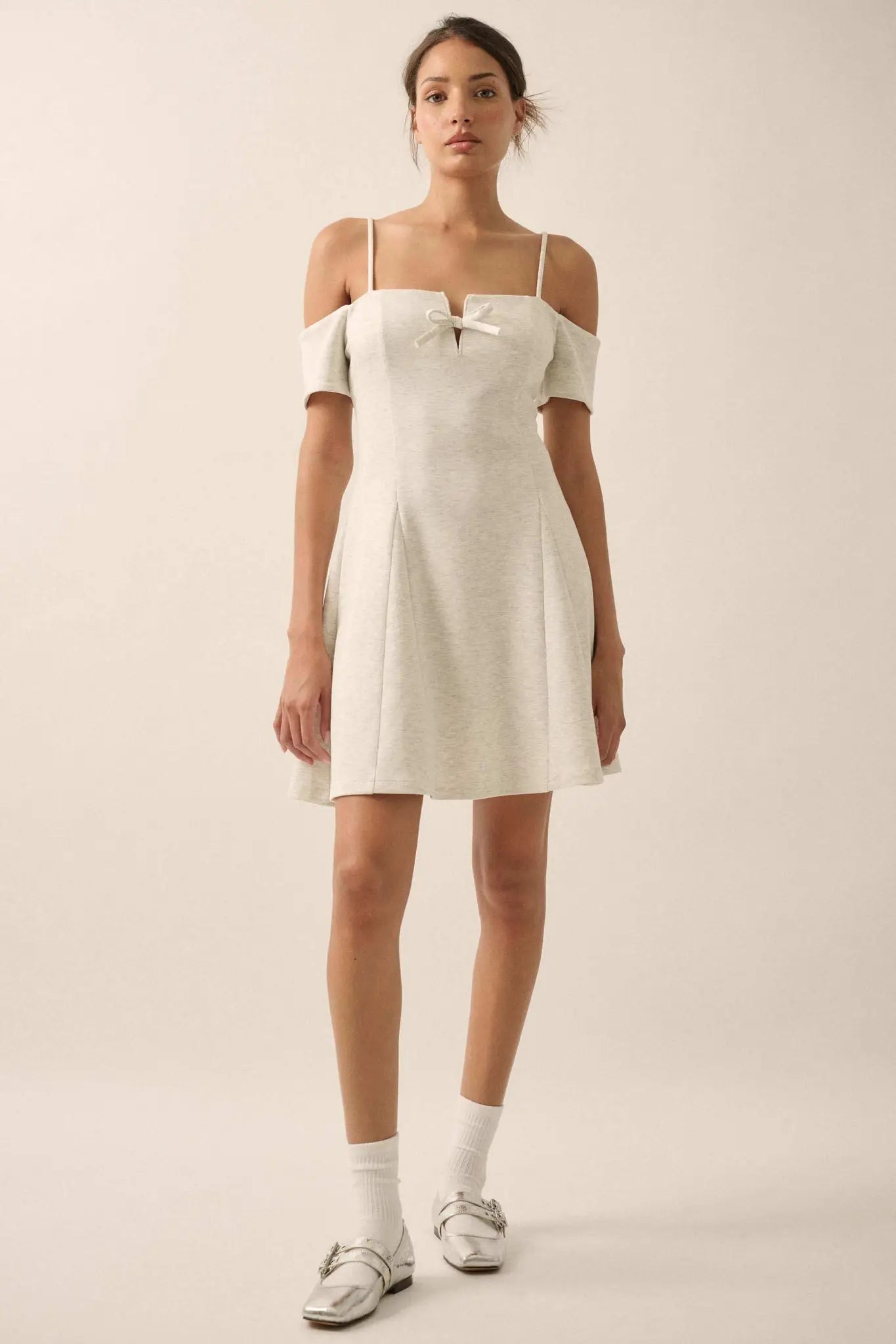 Simple Bliss Cold-Shoulder Scuba Mini Dress