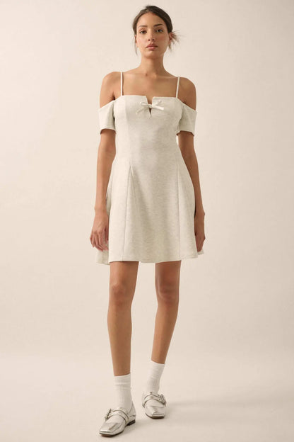 Simple Bliss Cold-Shoulder Scuba Mini Dress