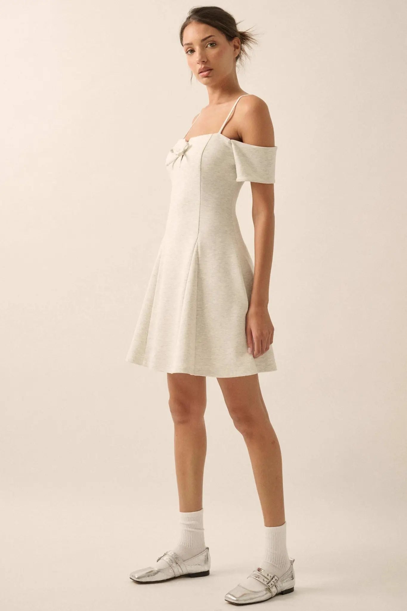 Simple Bliss Cold-Shoulder Scuba Mini Dress
