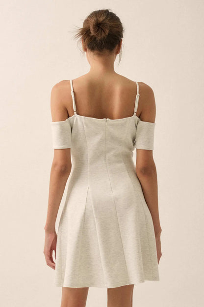 Simple Bliss Cold-Shoulder Scuba Mini Dress