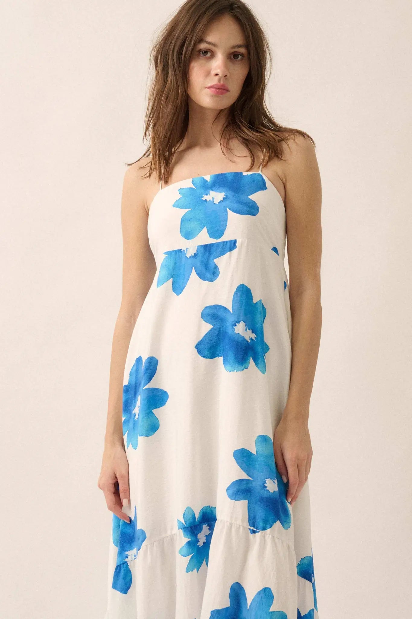Beautiful Season Floral High-Low Ruffle Maxi Dress