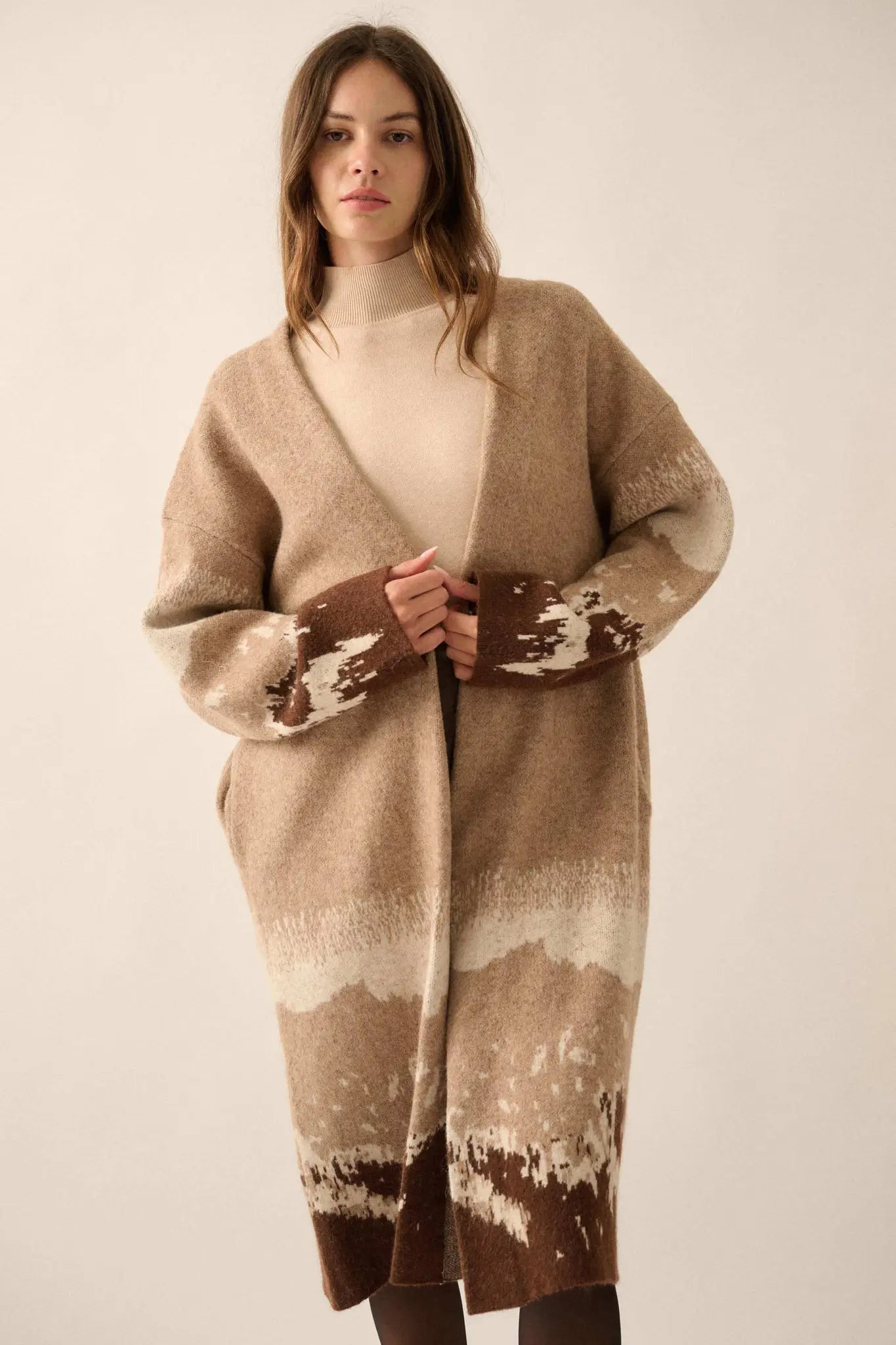 Northern Range Open-Front Graphic Duster Cardigan
