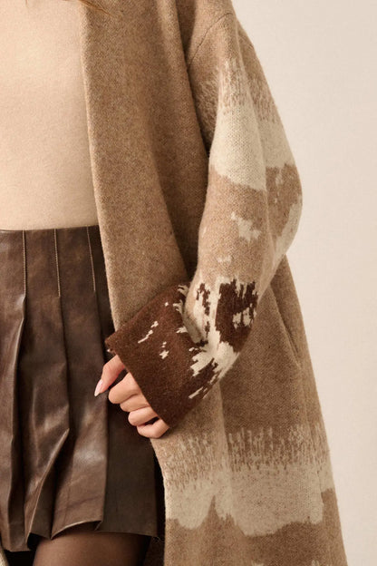 Northern Range Open-Front Graphic Duster Cardigan
