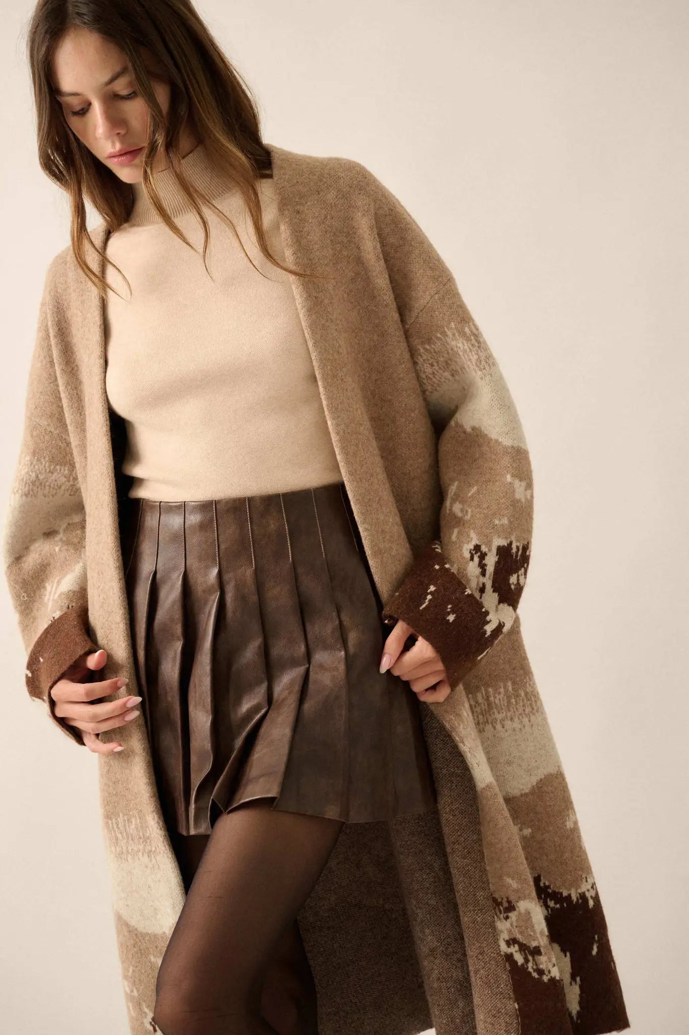 Northern Range Open-Front Graphic Duster Cardigan