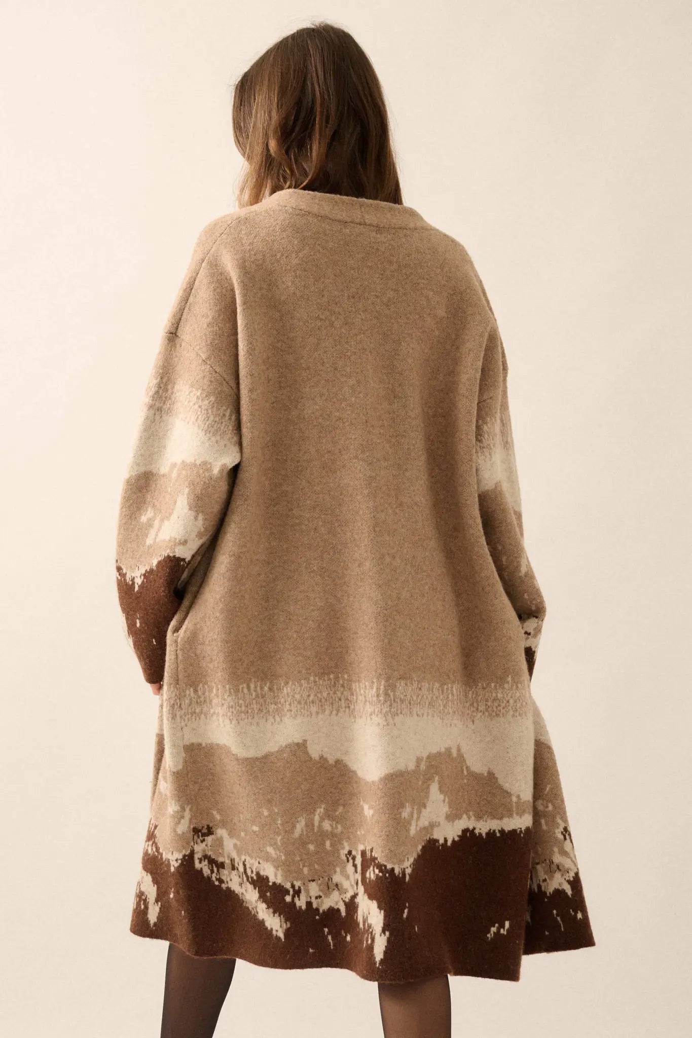 Northern Range Open-Front Graphic Duster Cardigan
