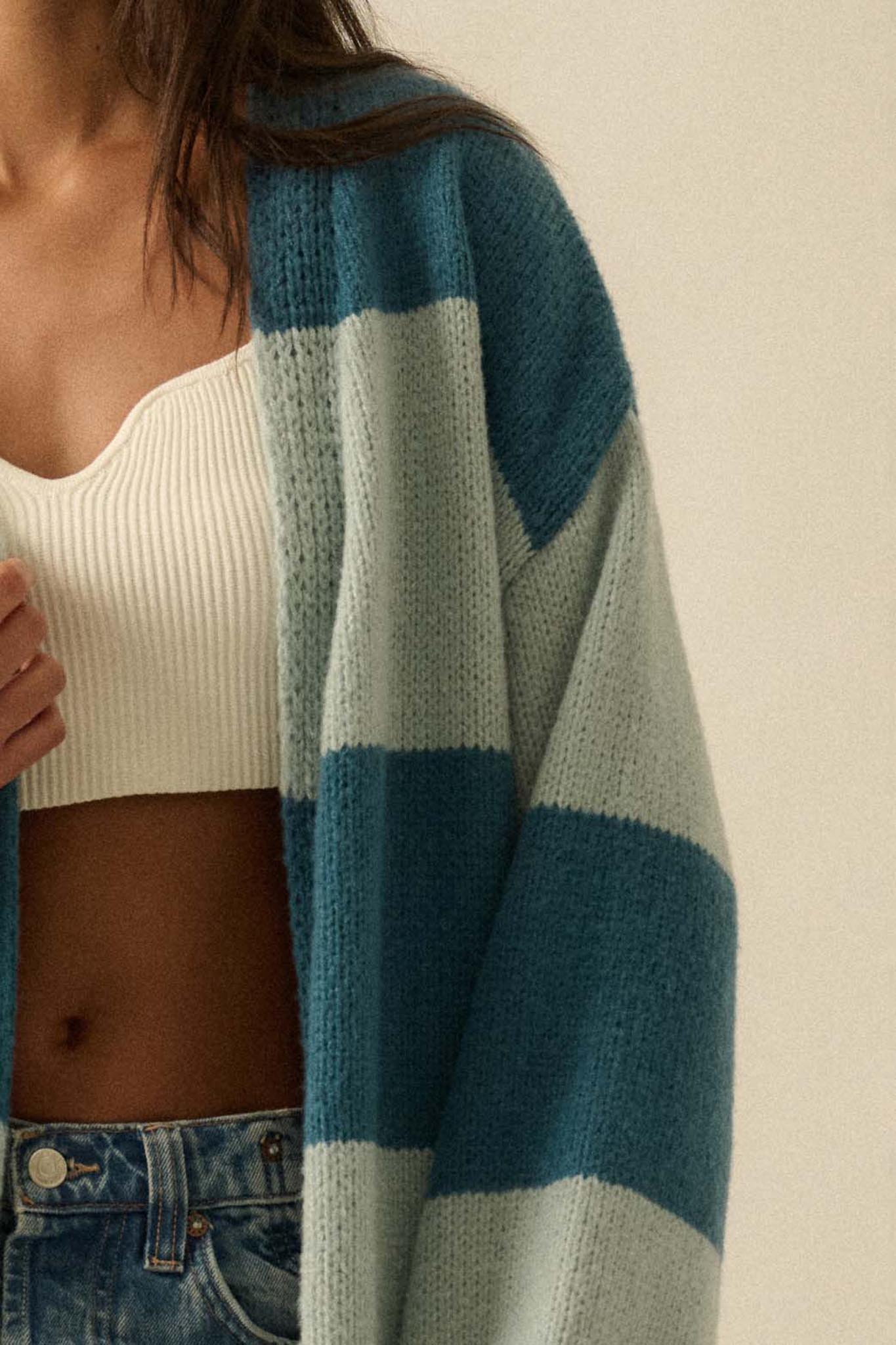 Cozy Days Colorblock Striped Duster Cardigan