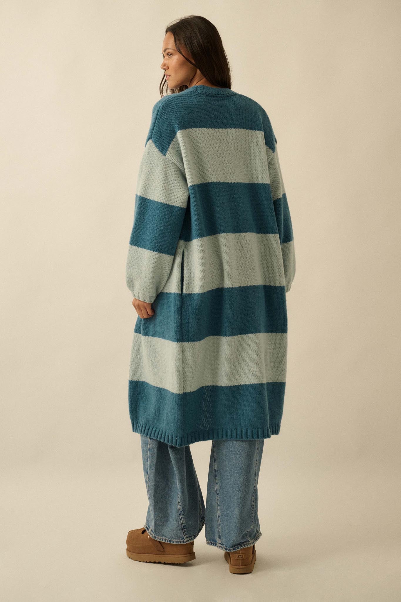 Cozy Days Colorblock Striped Duster Cardigan