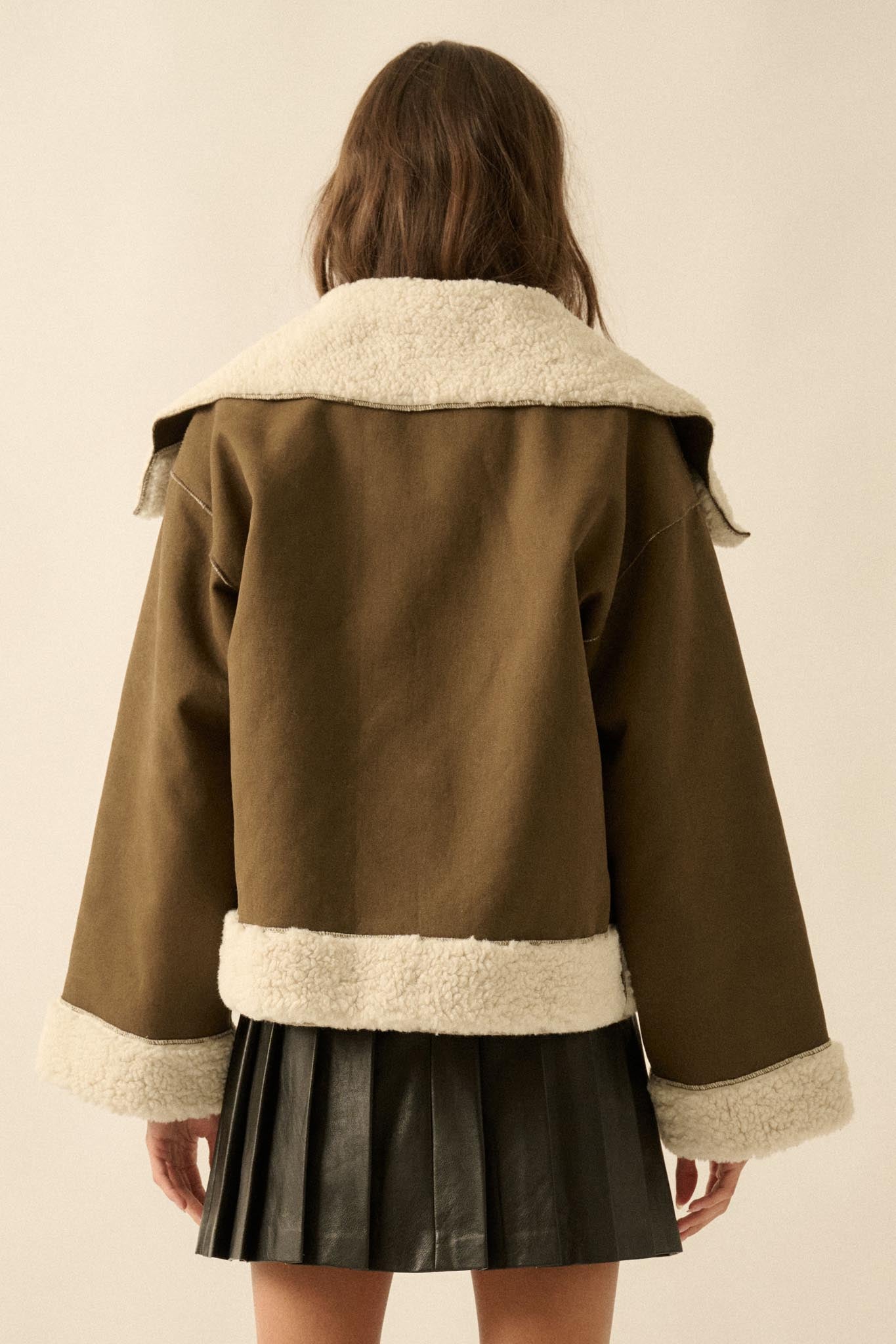 Cedar Creek Faux Shearling Oversize-Collar Jacket