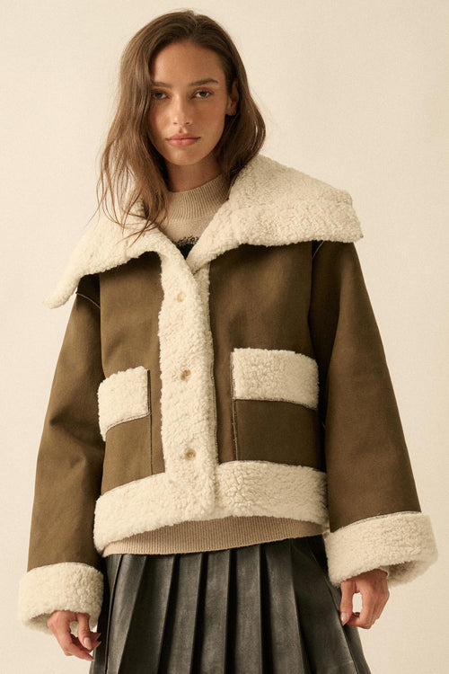 Cedar Creek Faux Shearling Oversize-Collar Jacket