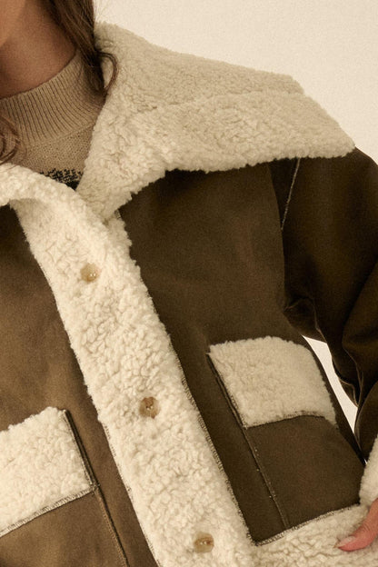 Cedar Creek Faux Shearling Oversize-Collar Jacket