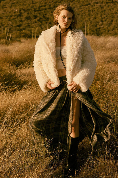 Plush Life Faux Fur Shawl-Collar Jacket