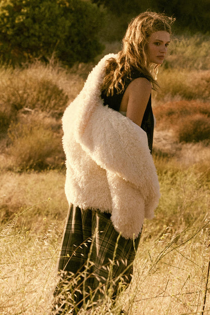Plush Life Faux Fur Shawl-Collar Jacket