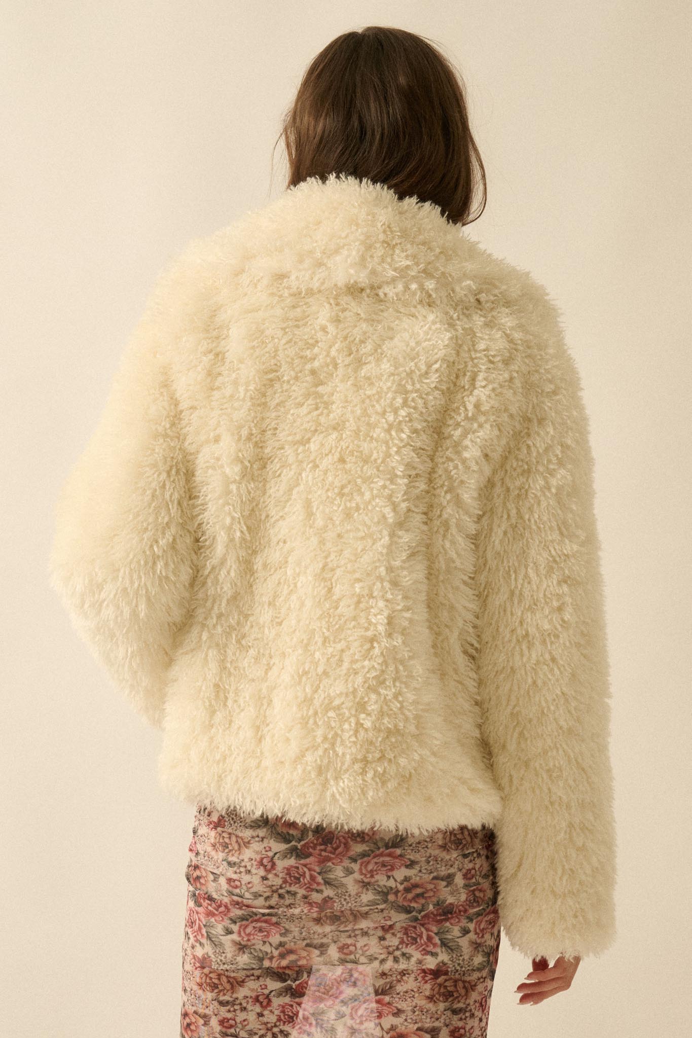 Plush Life Faux Fur Shawl-Collar Jacket