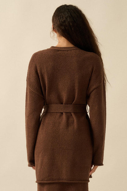Promise the Label Belted Button-Front Cardigan