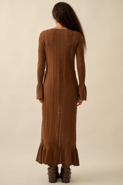 Away We Go Pointelle Rib-Knit Duster Cardigan