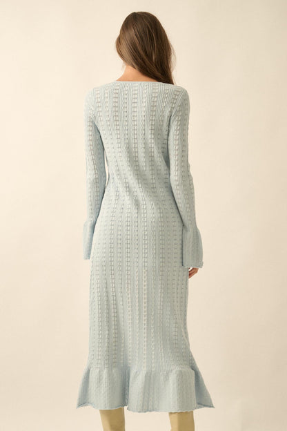 Away We Go Pointelle Rib-Knit Duster Cardigan