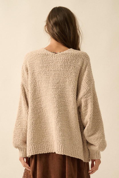 In My Feelings Textured Knit Open-Front Cardigan