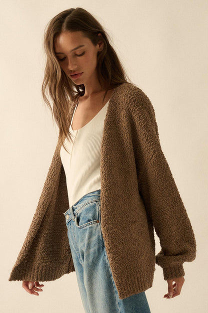 In My Feelings Textured Knit Open-Front Cardigan